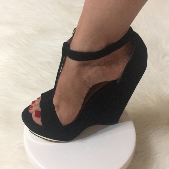 🖤STEVE MADDEN-NORDSTROM- BLACK WEDGE HEELS - Picture 8 of 10